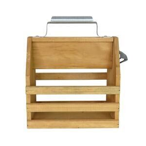 Hammer & Axe Bottle Caddy Wood with Opener Oak Wooden 6 Pack Beer Holder Caddy